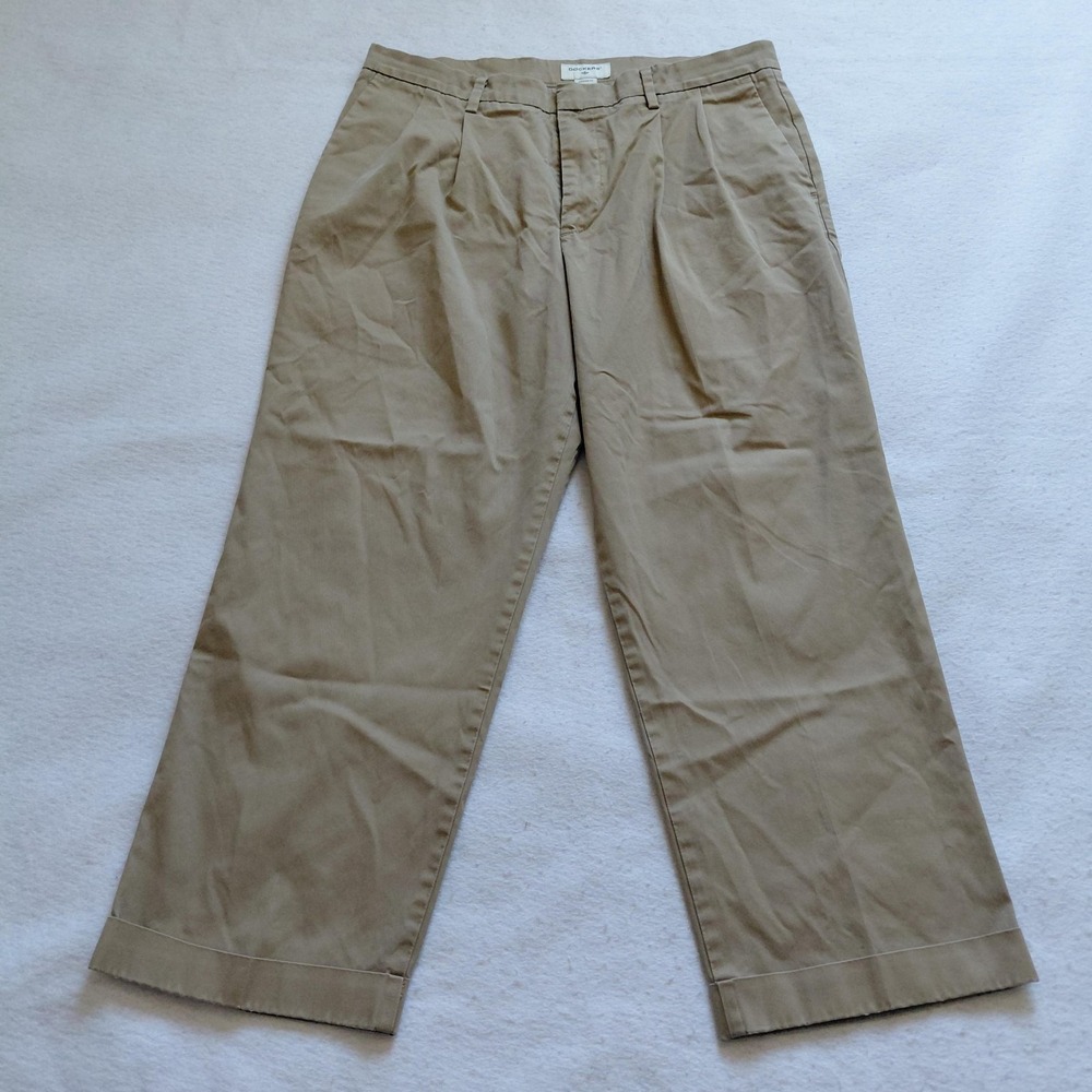 Dockers Relaxed Fit Khaki Chino Pants Mens 34x29 Pleated Cotton Preppy Casual